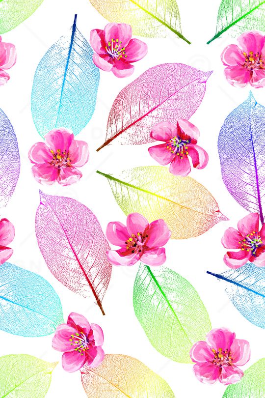 清爽底花卉印花华亿平台图片