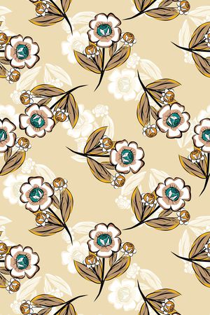 清爽底花卉印花华亿平台图片