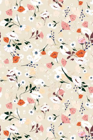 清爽底花卉印花华亿平台图片