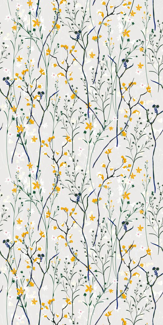 清爽底花卉印花华亿平台图片