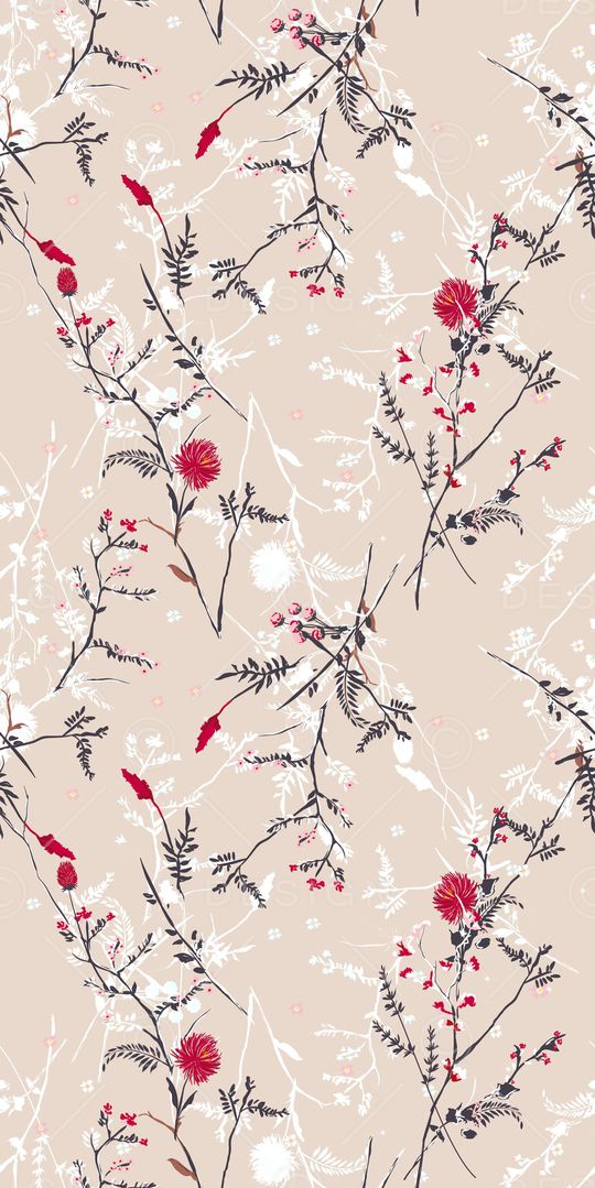 清爽底花卉印花华亿平台图片