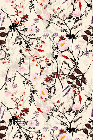 清爽底花卉印花华亿平台图片