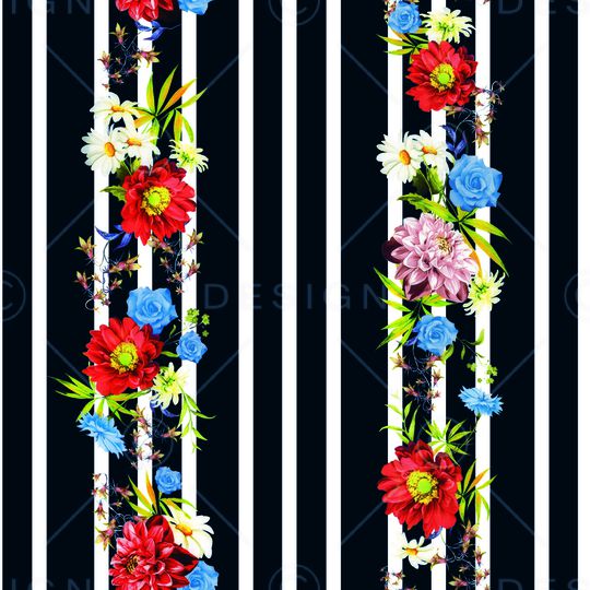 清爽底花卉印花华亿平台图片