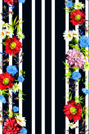 清爽底花卉印花华亿平台图片