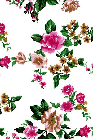 清爽底花卉印花华亿平台图片