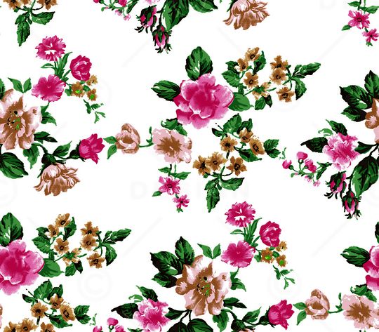 清爽底花卉印花华亿平台图片