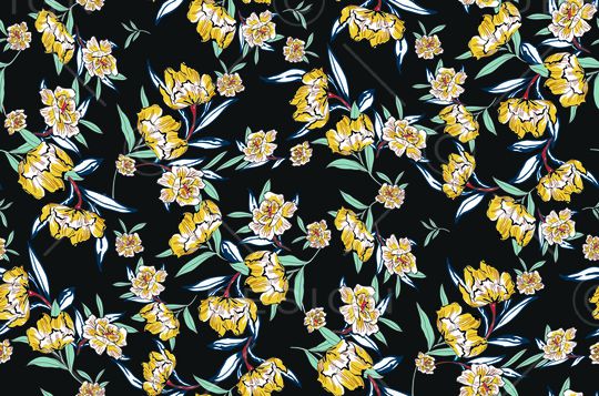 清爽底花卉印花华亿平台图片