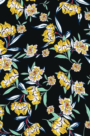 清爽底花卉印花华亿平台图片