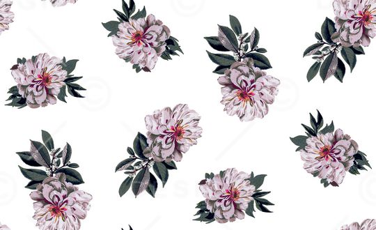 清爽底花卉印花华亿平台图片