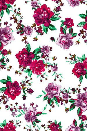 清爽底花卉印花华亿平台图片