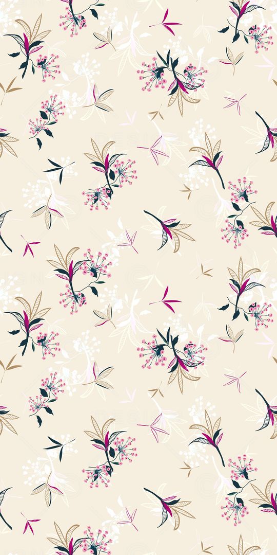 清爽底花卉印花华亿平台图片