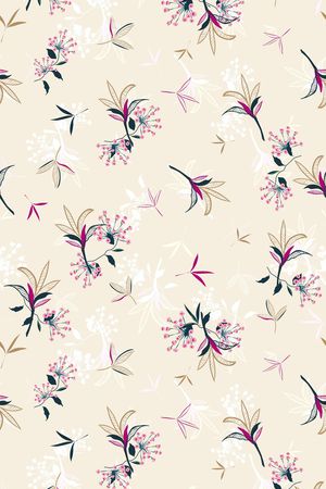 清爽底花卉印花华亿平台图片