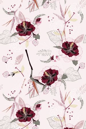 清爽底花卉印花华亿平台图片