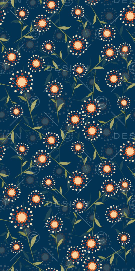 黑底花卉印花华亿平台图片