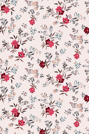 清爽底花卉印花华亿平台图片