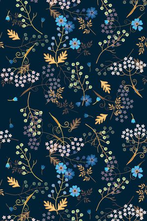 黑底花卉印花华亿平台图片