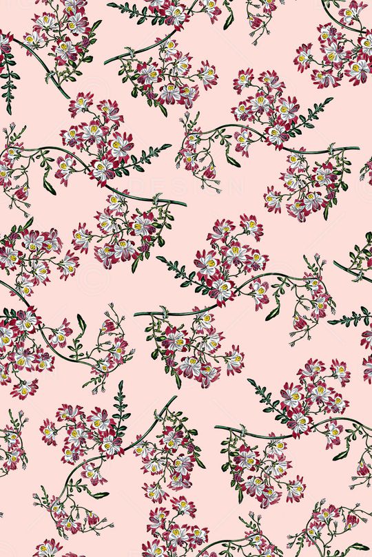 手绘花卉印花华亿平台图片