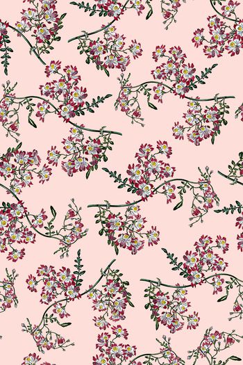 手绘花卉印花华亿平台图片