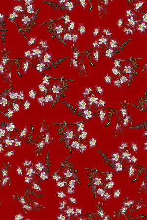 手绘花卉印花华亿平台图片