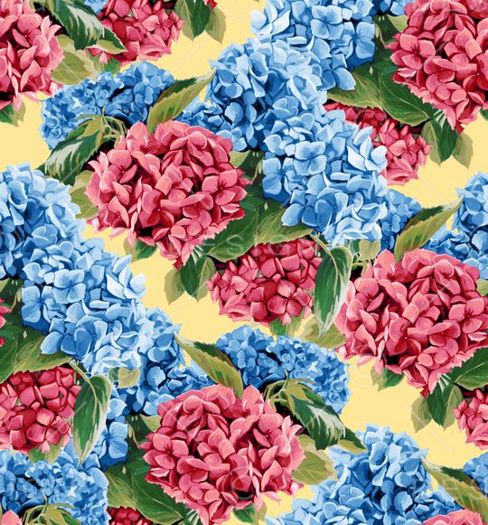 绣球花印花华亿平台图片