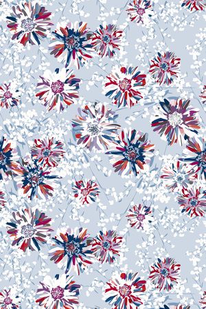 清爽底花卉印花华亿平台图片