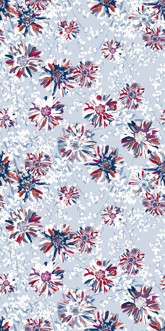 清爽底花卉印花华亿平台图片