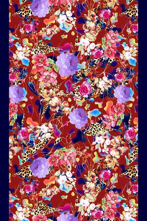 几何花卉印花华亿平台图片