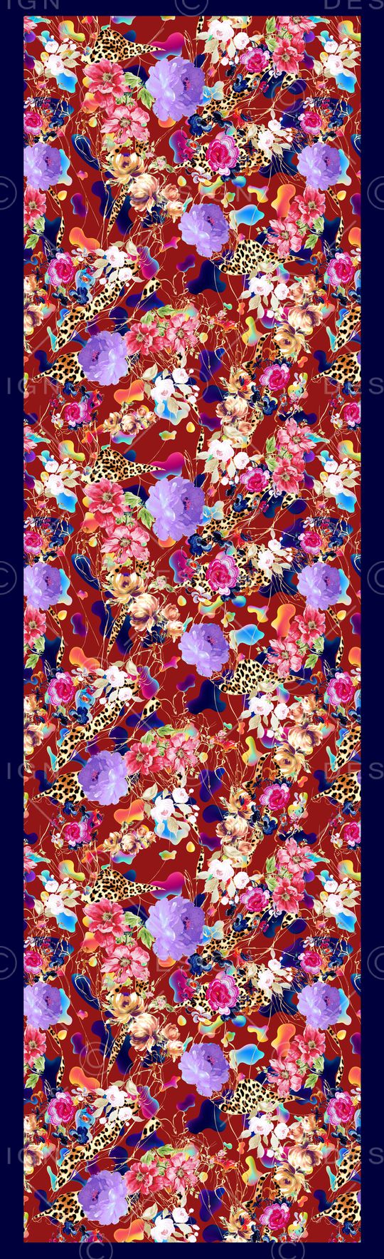 几何花卉印花华亿平台图片