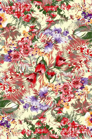 花卉蝴蝶印花华亿平台图片