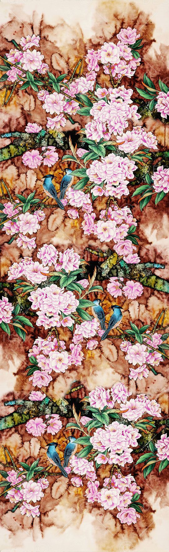 花鸟印花华亿平台图片