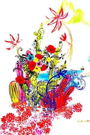 仙人掌印花华亿平台图片