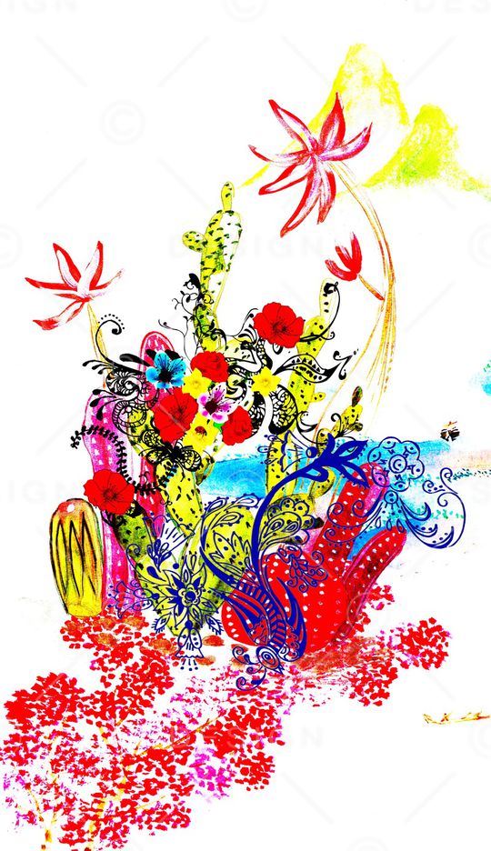 仙人掌印花华亿平台图片