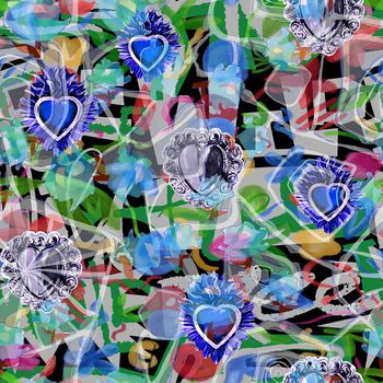 1138353-抽象几何幻彩欧式胸针