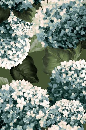 手绘大花印花华亿平台图片