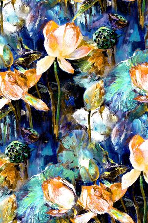 荷花印花华亿平台图片