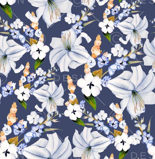 黑底花卉印花华亿平台图片