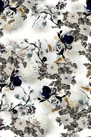 水墨风印花华亿平台图片