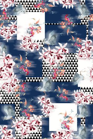 格子印花华亿平台图片