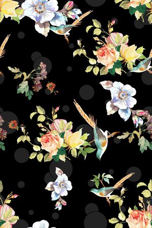 花鸟印花华亿平台图片