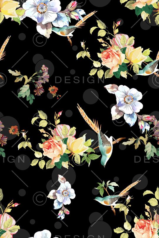 花鸟印花华亿平台图片