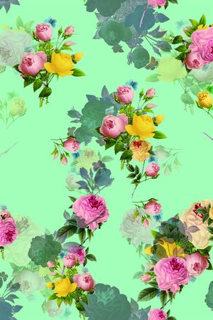 清爽底花卉印花华亿平台图片