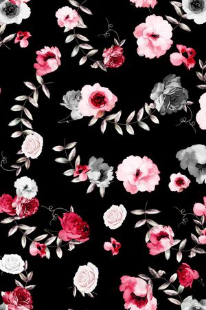 玫瑰花印花华亿平台图片