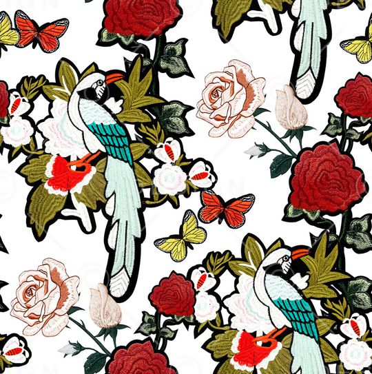 花鸟印花华亿平台图片