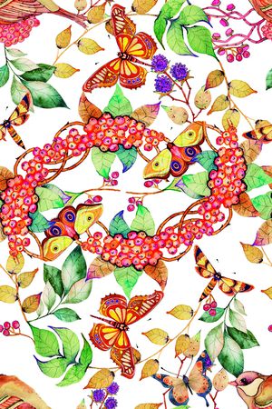 手绘花卉印花华亿平台图片