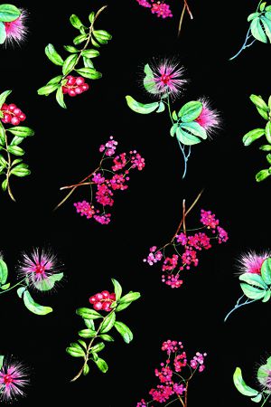 手绘花卉印花华亿平台图片