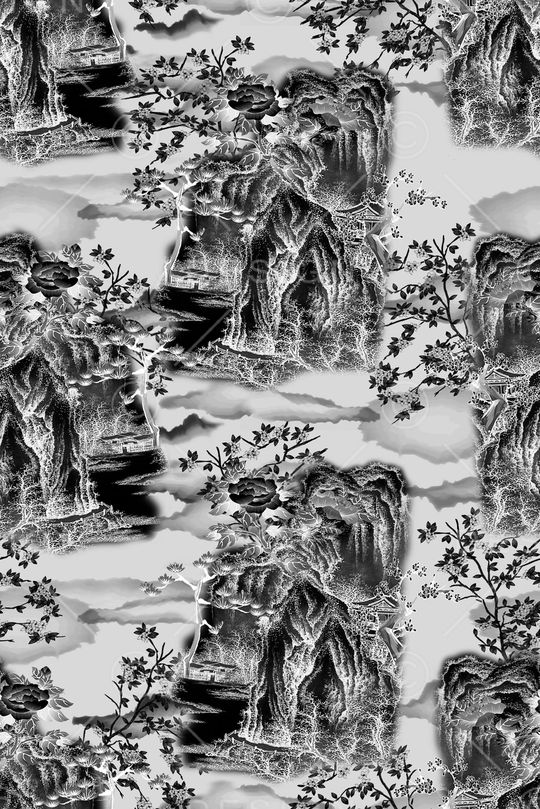 黑白系列印花华亿平台图片