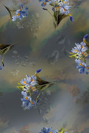 清爽底花卉印花华亿平台图片