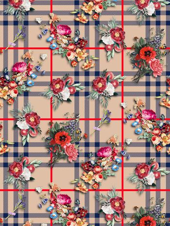 格子印花华亿平台图片