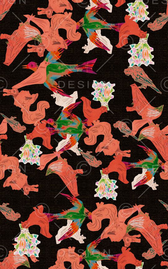 几何花卉印花华亿平台图片