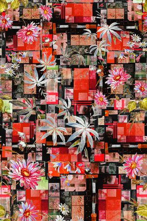 几何花卉印花华亿平台图片